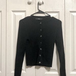 black knit cardigan